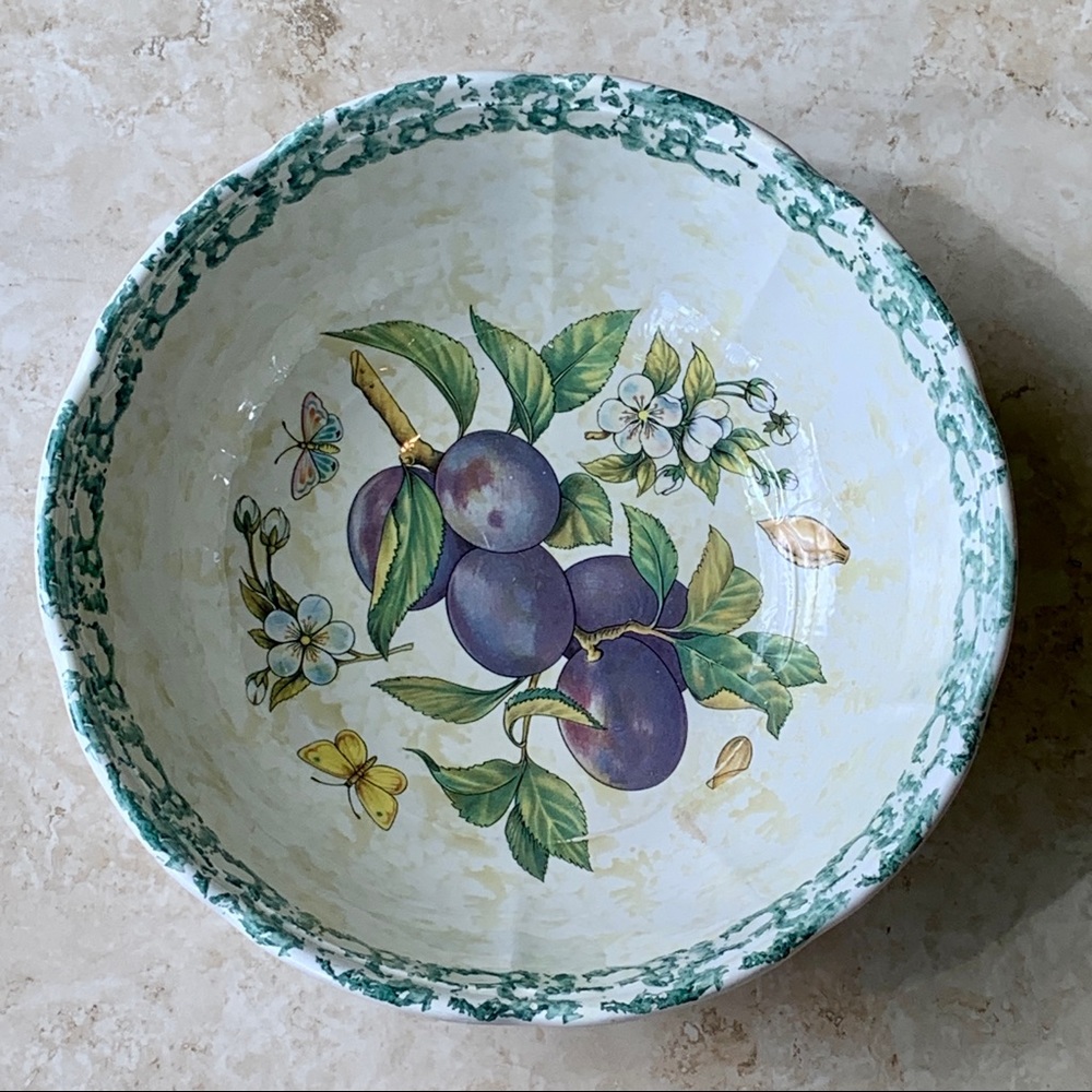 HIMARK Italy PLUMS Large Decorative Bowl I NOT FOOD SAFE
